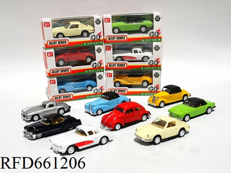1:60 ALLOY CAR PULL BACK CLASSIC CAR ONLY LOADED 8 MIXED