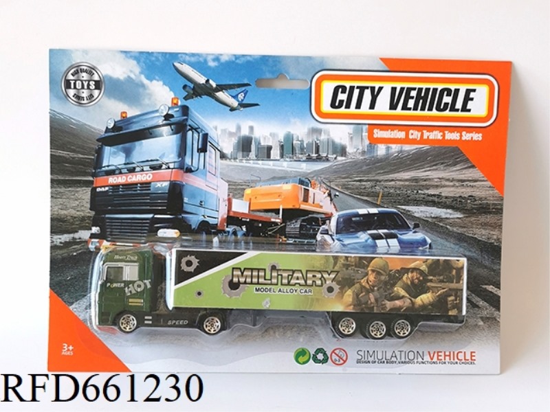 1:64 ALLOY SLIDING TRACTOR MILITARY CONTAINER TRUCK