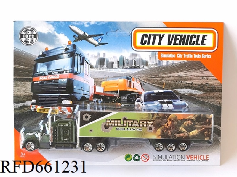 1:64 ALLOY SLIDING TRACTOR MILITARY CONTAINER TRUCK