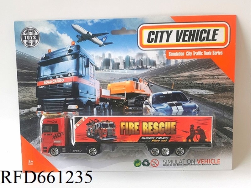 1:64 ALLOY SLIDING TRACTOR FIRE CONTAINER TRUCK