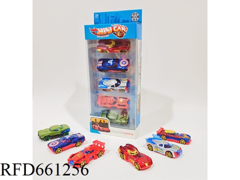 AVENGERS 1:64 ALLOY CAR GLIDE FUNCTION 5 SETS OF 6 MODELS MIXED