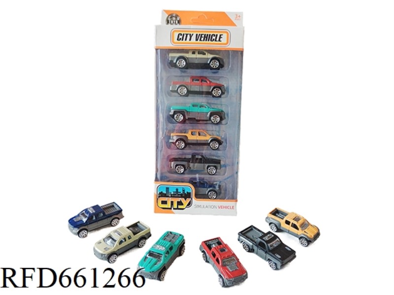 1:64 ALLOY PICKUP TRUCK SKID FUNCTION 6 SETS