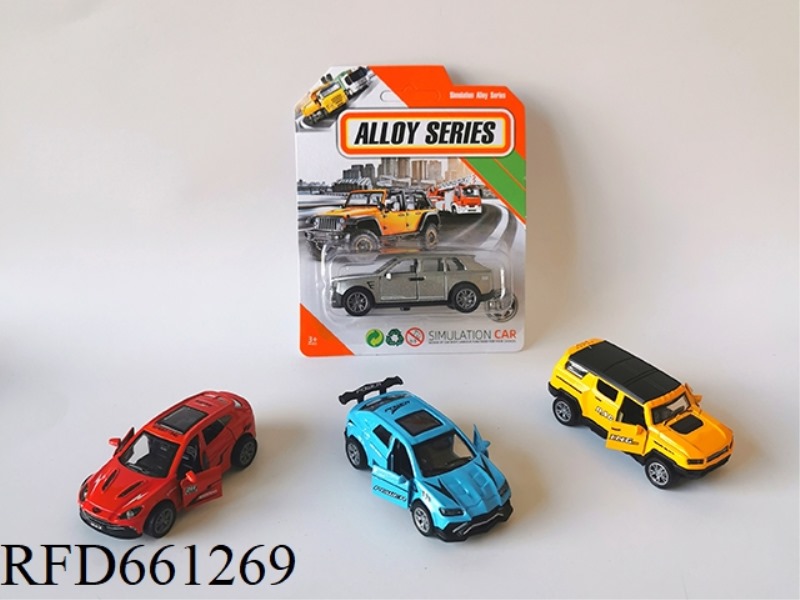 1:60 ALLOY PULL-BACK DOUBLE DOOR MODEL SPORTS CAR 4 MIXED