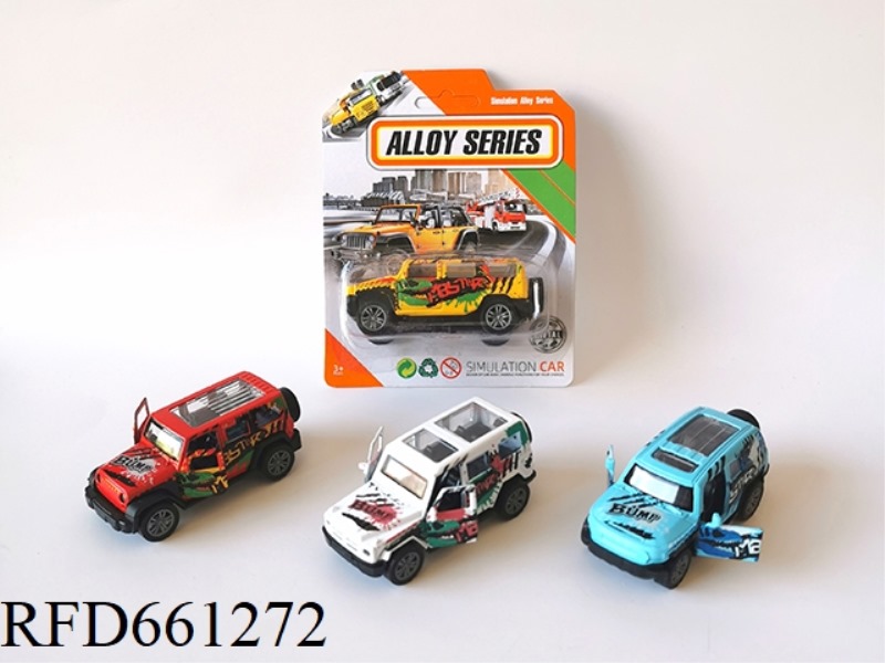 1:60 ALLOY PULL BACK DOUBLE DOOR OFF-ROAD MODEL CAR 4 MIXED