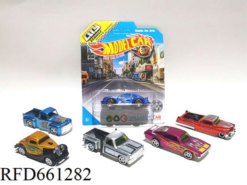 1:64 ALLOY CLASSIC CAR SLIDING FUNCTION 6 MIXED