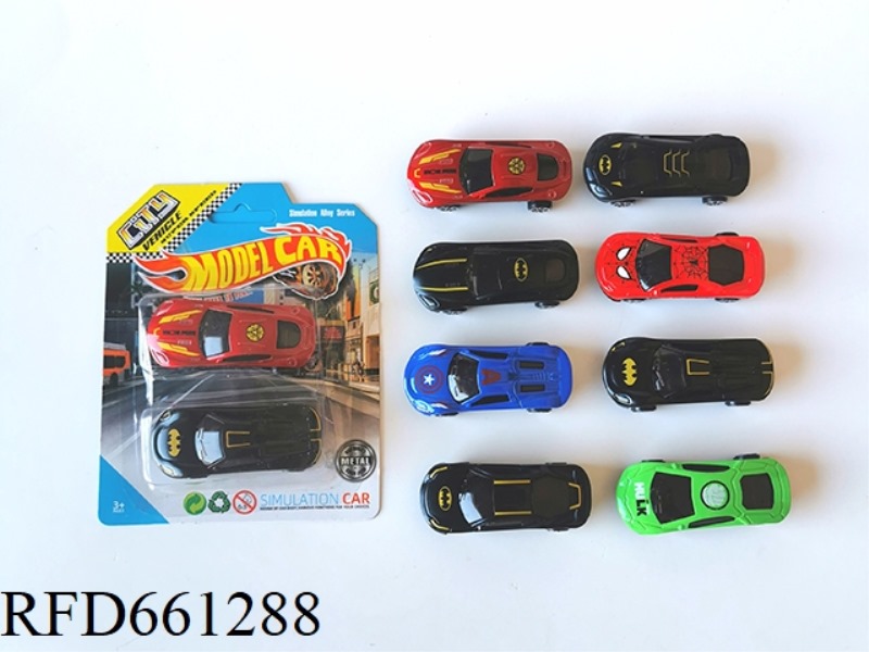 AVENGERS WITH BATMAN 1:64 ALLOY CAR 2 ONLY WITH TAXI FUNCTION 4 MIXED