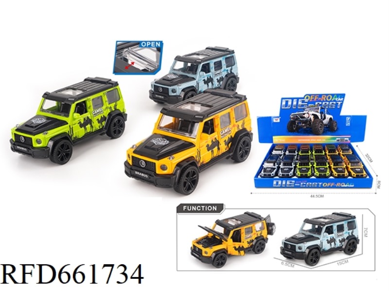 1:28 MOLD JUNGLE BIG G FIVE DOOR PULL-BACK ALLOY CAR (12PCS)
