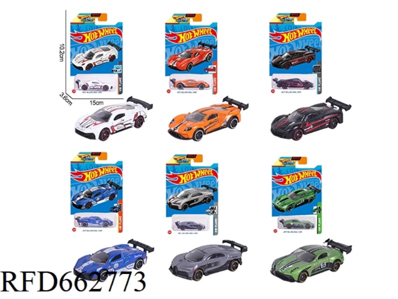 1:64 HOT WHEELS ALLOY 6 PIECES (RACING, SPORTS CAR)