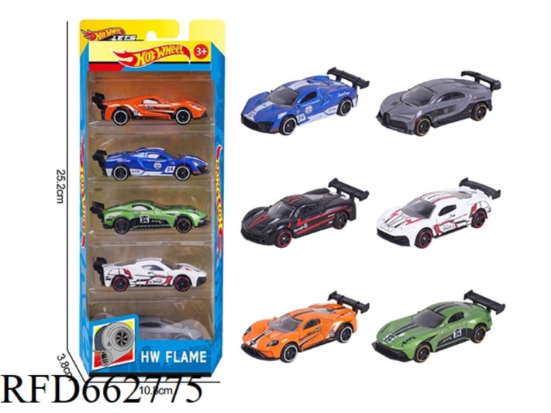 1:64 HOT WHEELS ALLOY 6 MODELS 5 PACKS (RACING, SPORTS CAR)