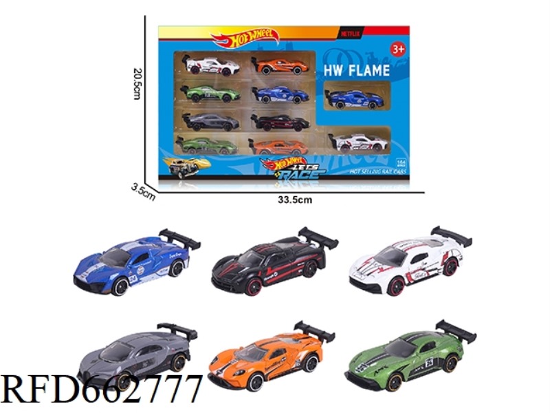 1:64 HOT WHEELS ALLOY 6 MODELS 10 PACKS (RACING, SPORTS CAR)