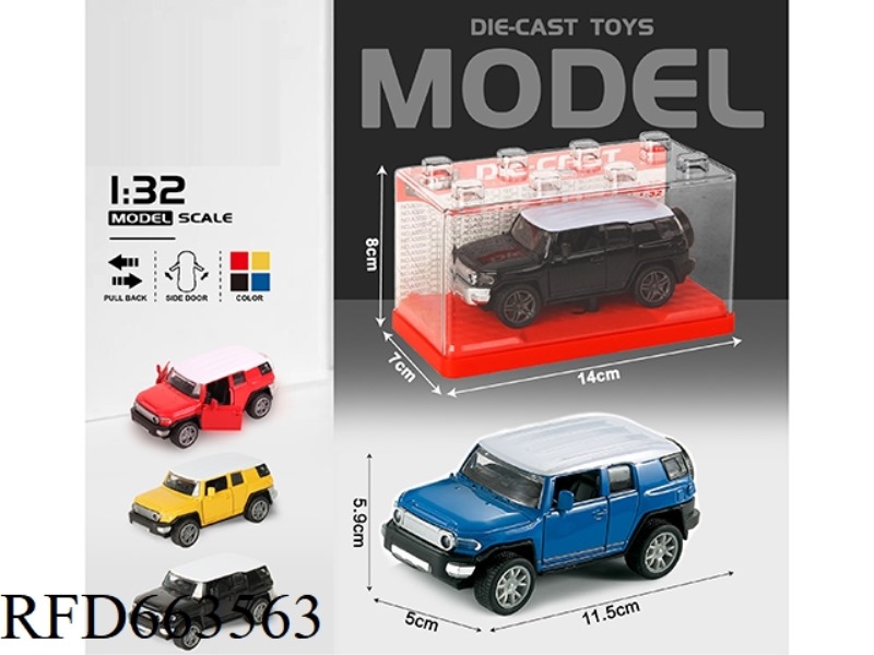 1:32 SIMULATION TOYOTA FJ BOILBACK ALLOY CAR TWO DOORS