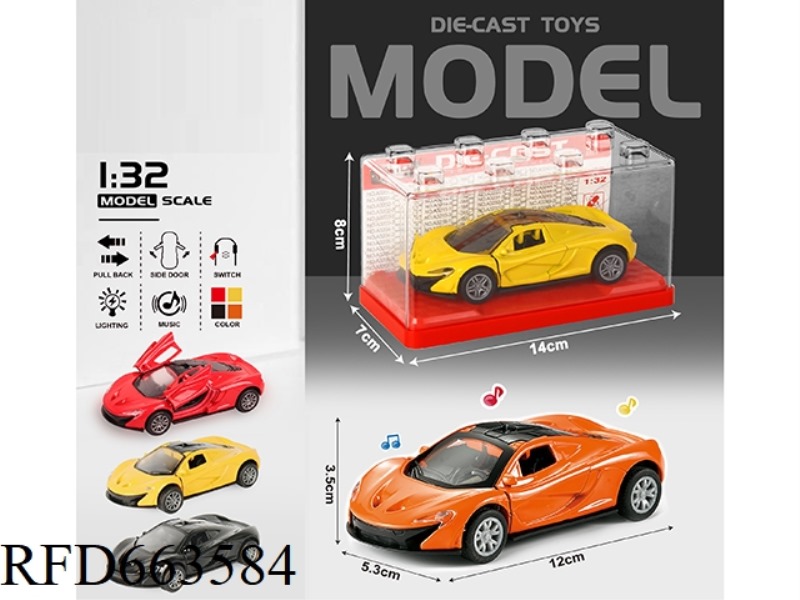 1:32 SIMULATION MCLAREN BOOMERANG CAR TWO DOORS WITH LIGHTS AND MUSIC