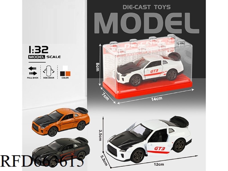 1:32 SIMULATION NISSAN GTR BOOMERANG CAR TWO DOORS