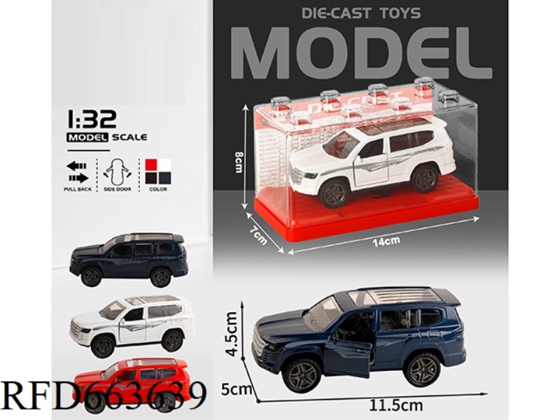 1:32 SIMULATION OF 23 TOYOTA LANKU LUZE PULL-BACK ALLOY CAR TWO DOORS