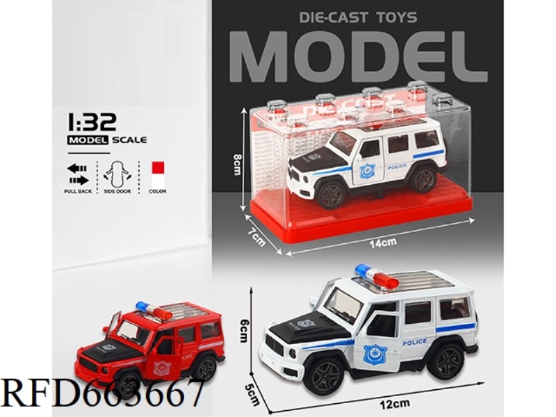 1:32 SIMULATION MERCEDES G550 POLICE CAR BOILBACK ALLOY CAR TWO DOORS