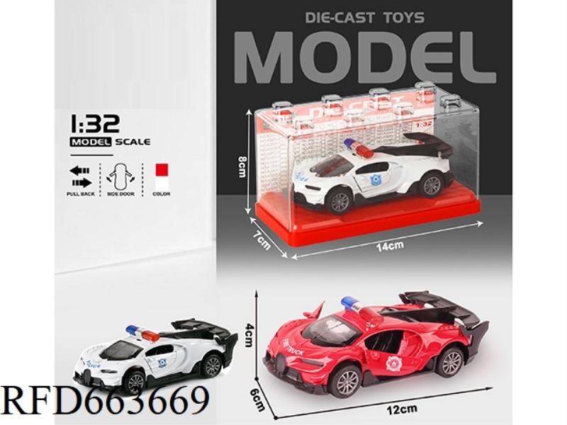 1:32 SIMULATION BUGATTI POLICE CAR BOOMERANG TWO DOORS