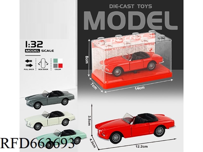 1:32 SIMULATION CLASSIC CLASSIC CAR BMW CONVERTIBLE BOILBACK ALLOY CAR TWO DOORS