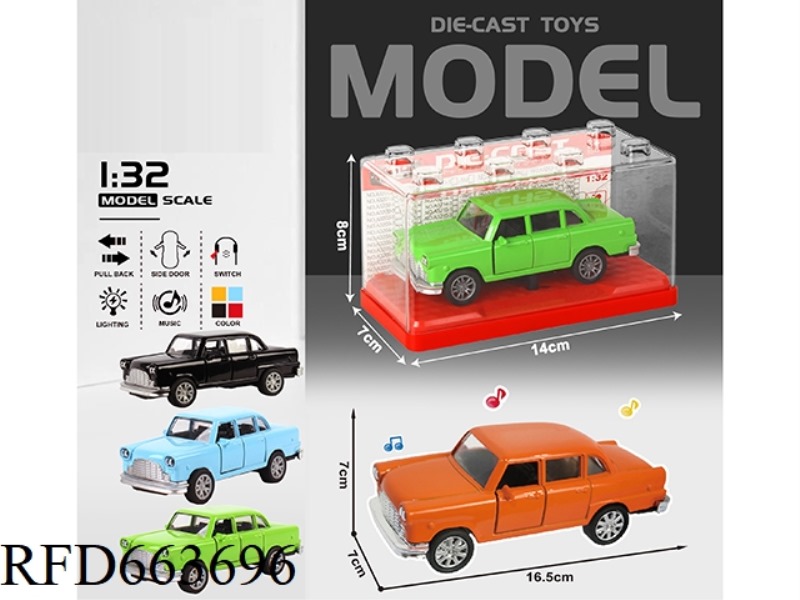 1:32 SIMULATION CHEVROLET CLASSIC CAR BOILBACK METAL CAR TWO DOORS LIGHT MUSIC CAR