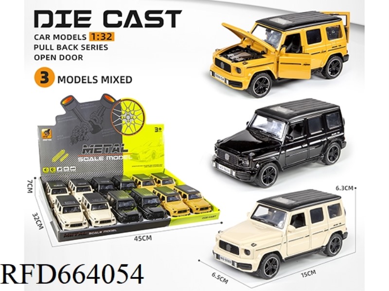 1:32 MERCEDES-BENZ BIG G ALLOY MODEL SOUND AND LIGHT REBOUND 4 OPEN OFF-ROAD MODEL