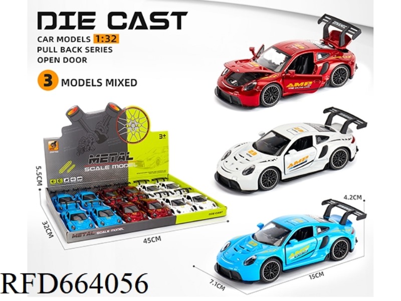 1:32 PORSCHE ALLOY MODEL SOUND LIGHT RETURN 4 OPEN DOOR SPORTS CAR MODEL