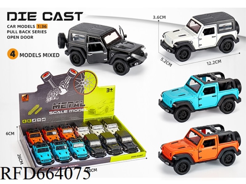 ALLOY MODEL PULL BACK THREE DOOR OFF-ROAD (1:36)