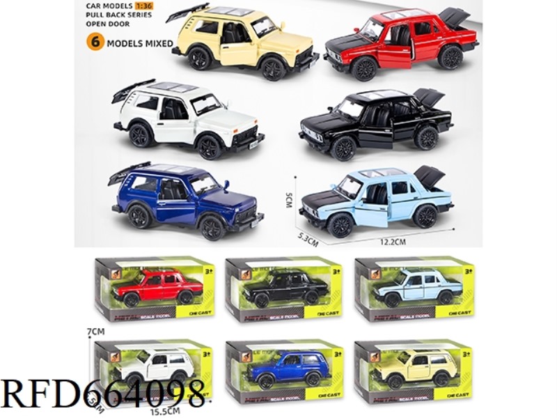 1:36 THREE-DOOR ALLOY LADA MOLD PULL BACK