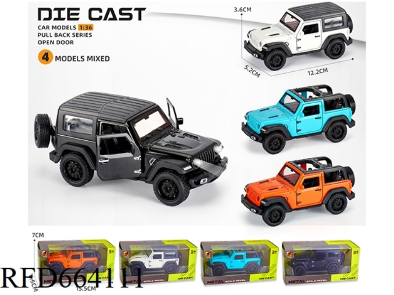ALLOY MODEL PULL BACK THREE DOOR OFF-ROAD (1:36)