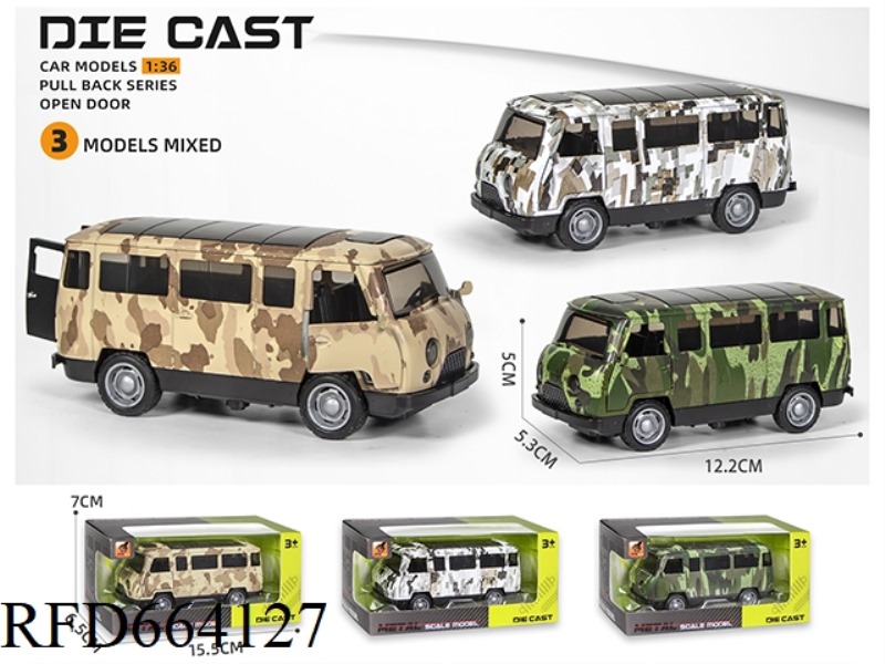 1:36 THREE DOOR ALLOY BREAD MILITARY MODEL RETURN FORCE SOUND AND LIGHT
