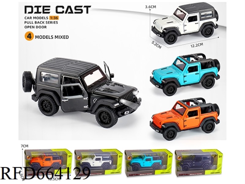 ALLOY MODEL COMEBACK THREE-DOOR SOUND AND LIGHT OFF-ROAD (1:36)