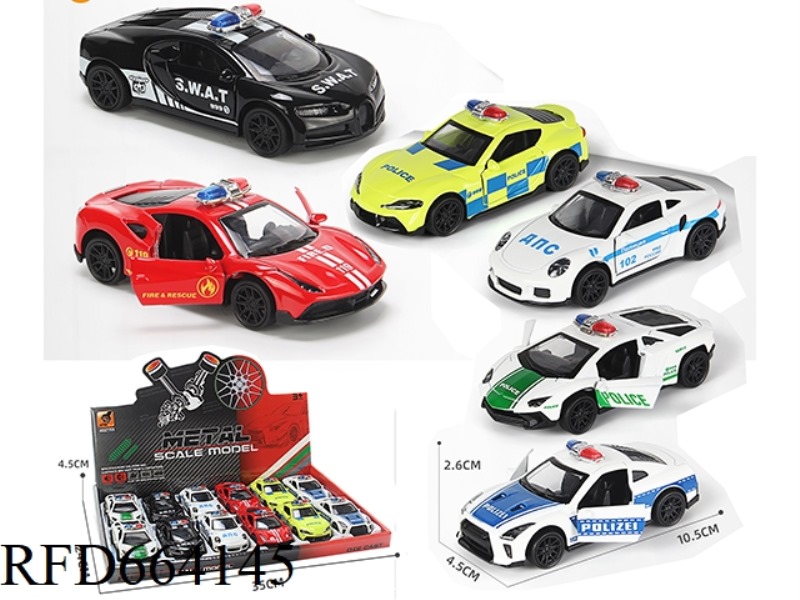 ALLOY MODEL PULL BACK DOOR POLICE CAR (1:43)