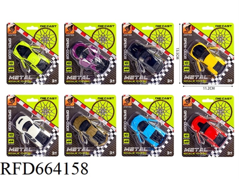 1:64 ALLOY THREE-DOOR PULL-BACK SPORTS CAR