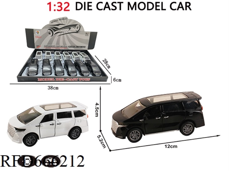 1:32 SIMULATE THE 2024 ELFA TWO-DOOR PULLBACK ALLOY CARS (12 CARS)
