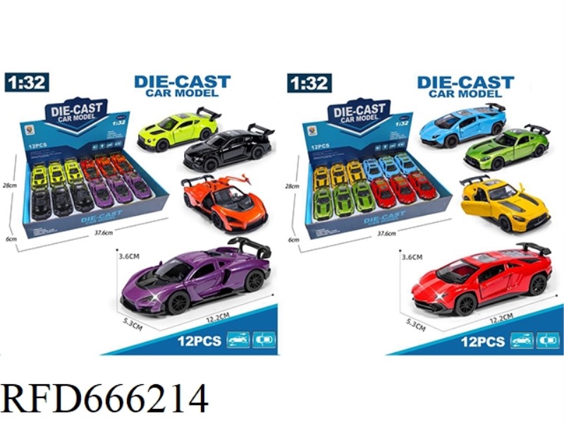 1:32 SIMULATED TWO-DOOR PULLBACK ALLOY CAR
(FOUR MIXED MODELS)