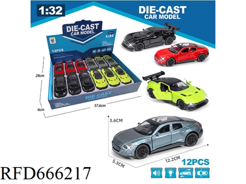 1:32 SIMULATED TWO-DOOR PULLBACK ALLOY CAR
WITH LIGHTS AND MUSIC