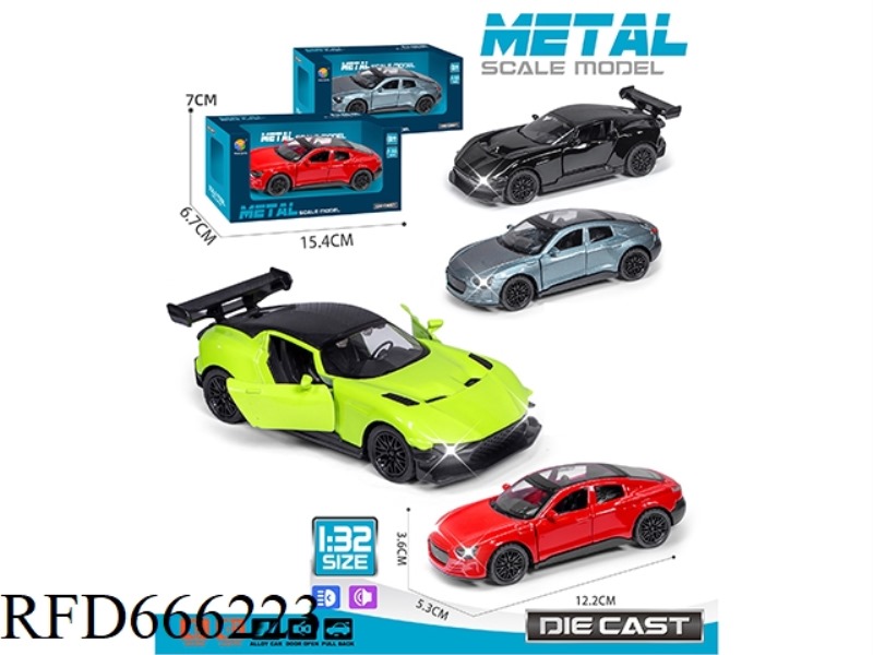 1:32 SIMULATED TWO-DOOR PULLBACK ALLOY CAR
WITH LIGHTS AND MUSIC