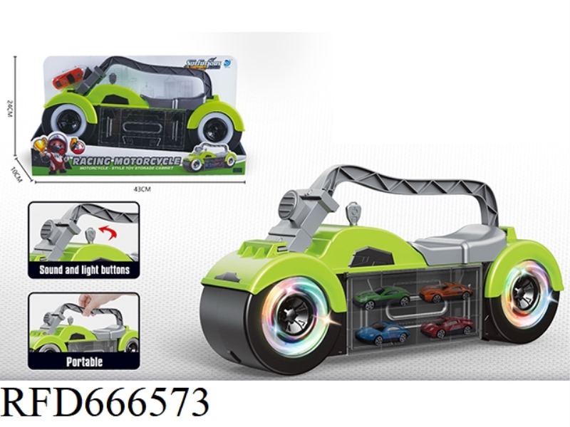 MOTORCYCLE STORAGE BOX WITH RACING THEME