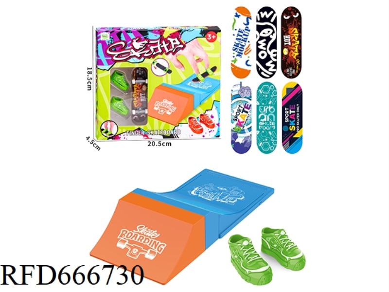PLASTIC FINGER SKATEBOARD WITH SKATEBOARD (WITH SHOES)