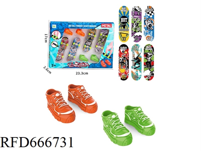 ALLOY FINGER SKATEBOARD (WITH SHOES)