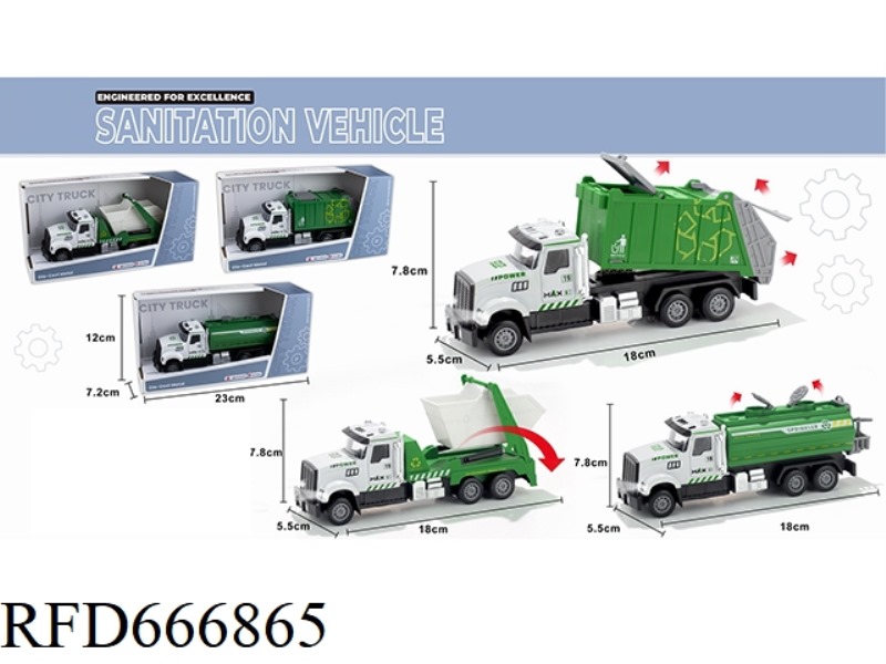 ALLOY AMERICAN REILLY SANITATION VEHICLE WITH LIGHTS AND SOUNDS