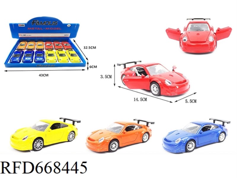 1:30 PORSCHE 911 RALLY ALLOY CAR 2 DOOR WITHOUT LIGHTS AND MUSIC 12 PIECES