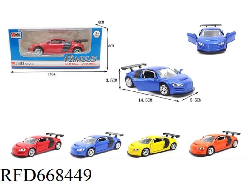 1:30 AUDI R8 HUILI ALLOY CAR 2 DOOR OPENING WITHOUT LIGHTS OR MUSIC
