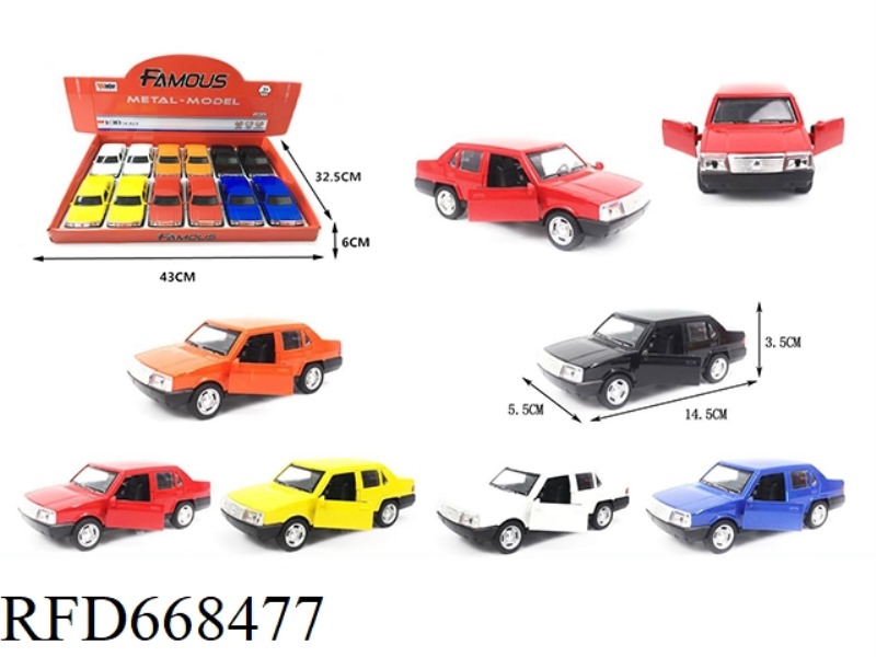1:30 JETTA HUILI ALLOY CAR 2 DOOR WITH 12 PIECES OF LIGHTS AND MUSIC LIGHTS