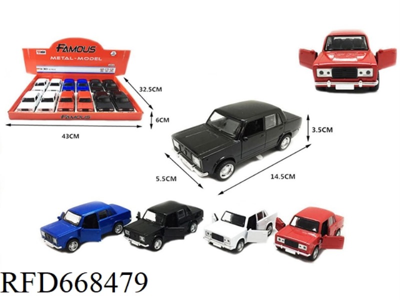 1:30 LADA HUILI ALLOY CAR 2 DOOR WITH 12 PIECES OF LIGHTS AND MUSIC LIGHTS