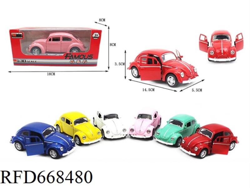 1:30 BEETLE RALLY ALLOY CAR 2 DOOR WITH LIGHTS AND MUSIC