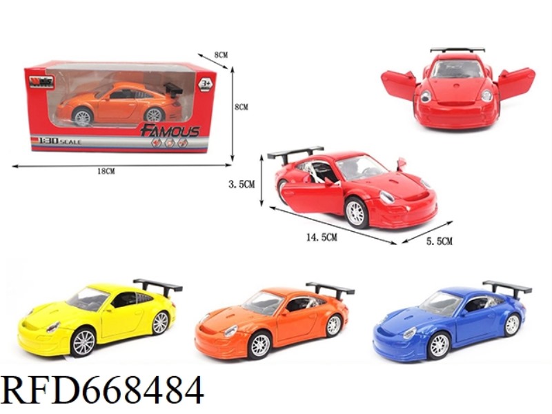 1:30 PORSCHE 911 RALLY ALLOY CAR 2 DOOR WITH LIGHTS AND MUSIC