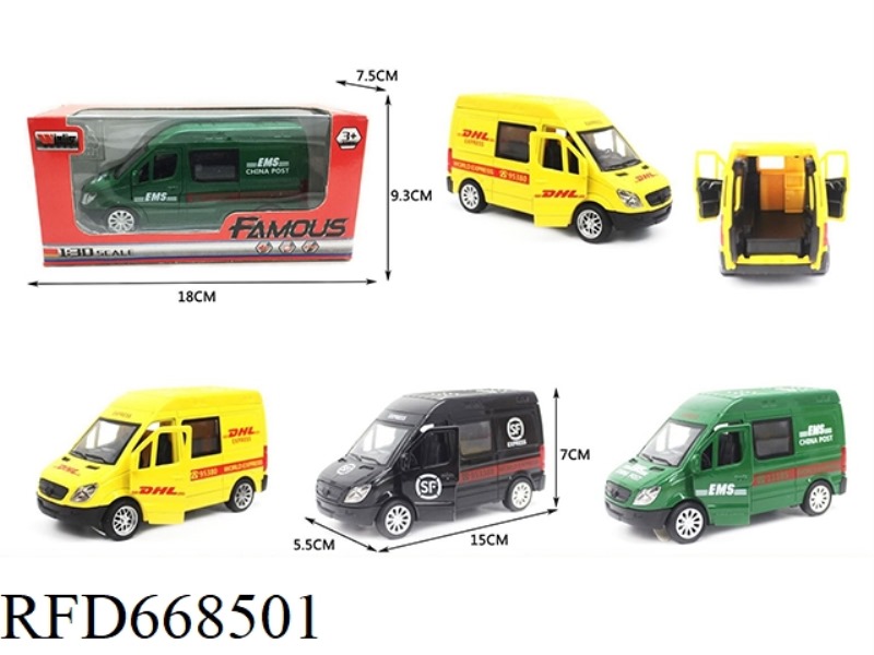 1:30 MERCEDES-BENZ THUNDER POWER ALLOY DELIVERY VEHICLE WITH 4 DOORS, LIGHTS AND MUSIC, AND 2 LIGHTS