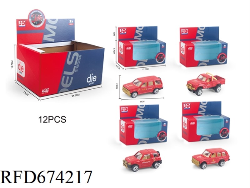 ALLOY FIRE TRUCK 12PCS