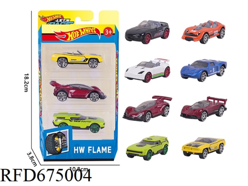 1:64 Wind and Fire Wheel 8 Alloy Cars 3PCS (racing cars, sports cars)