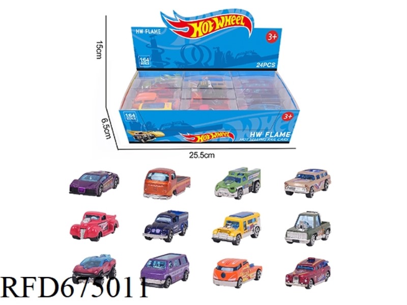 12 1:64 Wind and Fire Wheel alloy racing cars, 24PCS of sports cars