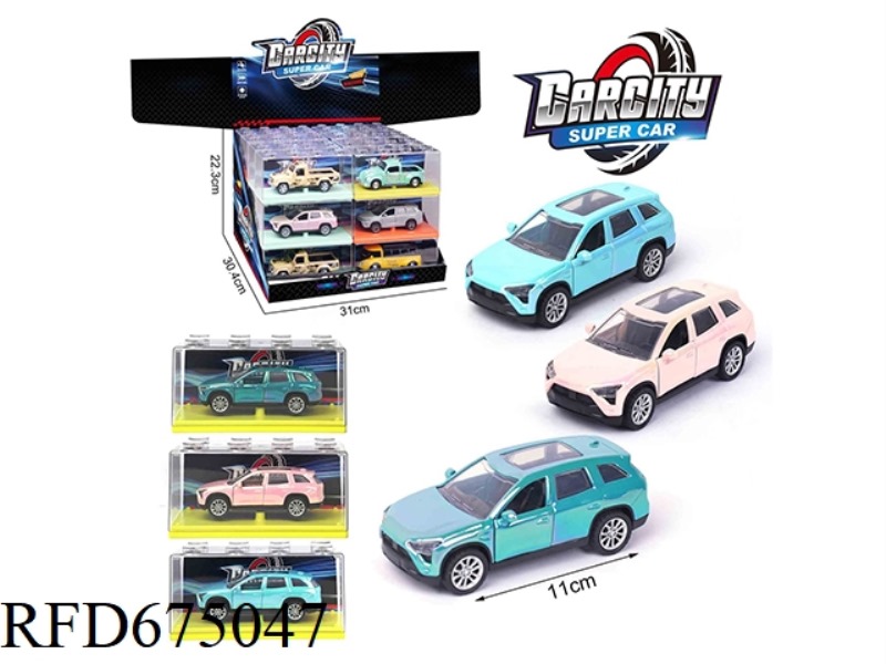 1:36 COLORFUL HUILI ALLOY ELECTRIC CAR NIO 24 PIECES
